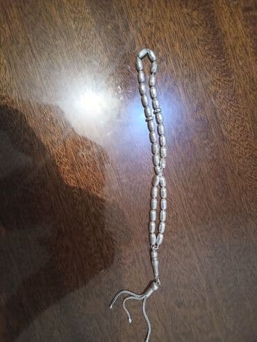 fosfor tesbeh: Gümüş rəngli təsbeh - Material: metal ərintisi, gümüş rəngdə — 2