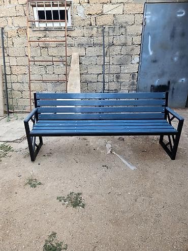 Садовая, уличная мебель: Metall karkaslı bağ skamyası - Material: qalın divarlı metal profil — 3