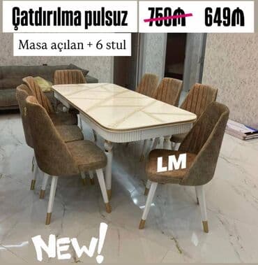 Möhtəşəm masa dəsti👑 Yüksək keyfiyyətlə Qiymət : Masa 90x1.60/2