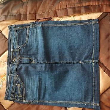 cins tulumlar: Cins ətək london bredi - Material: klassik denim (cins), elastiklik — 1