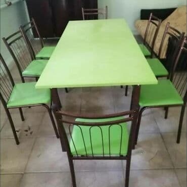 Masa və oturacaq dəstləri: Qonaq otağı üçün, Yeni, Açılan, Dördbucaq masa, 4 stul — 8