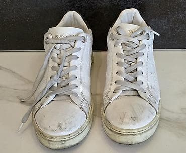 kişi ayaqabısı: Louis Vuitton kişi krossovkaları - Model: Aşağı profilli, bağcıqlı LV — 1