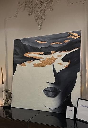 26 yas sekilleri: Məhsul: Abstrakt portret tablo - Ölçü: 120x120 - Texnika: kətan — 2