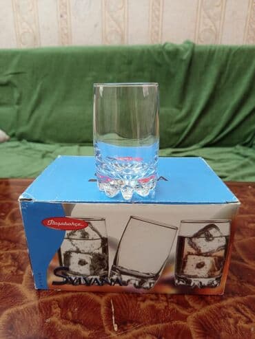 dəmir qablar: Stəkanlar, rəng - Ağ, Şüşə, 6 ədədli dəst — 2