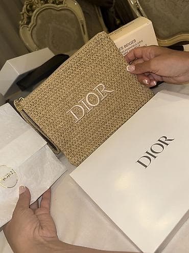 kapron cənlər: Dior beauty toxuma materialdan zərif kosmetik/klatç kisəsi - Brend — 3