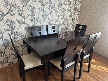 samovar almaq: Qonaq otağı üçün, Açılmayan, Dördbucaq masa, 6 stul — 1