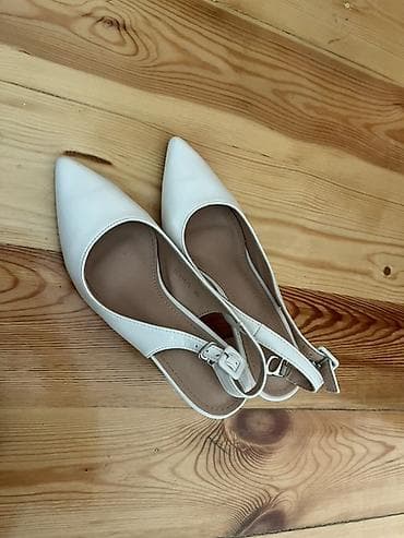 женские босоножки на широкую ногу: Ağ rəngli qadın ayaqqabısı – slingback model -1 dəfə istifadə — 2