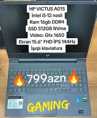 prosessor satilir: İşlənmiş HP Victus, 15.6 ", Intel Core i5, 512 GB — 1