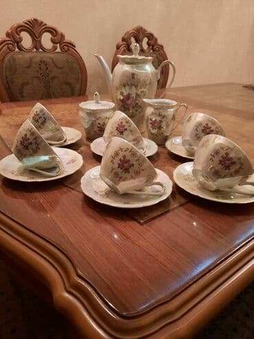 gehve cay destleri: Çay dəsti, rəng - Mavi — 4