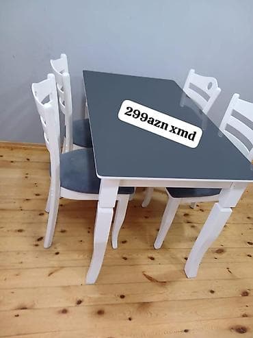 Mətbəx üçün, Yeni, Açılmayan, Dördbucaq masa, 4 stul lalafo.az -da Mətbəx üçün, Yeni, Açılmayan, Dördbucaq masa, 4 stul
