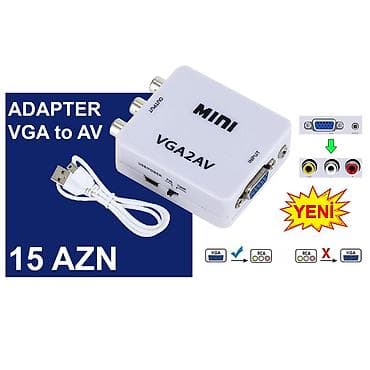 Masaüstü kompüterlər və komponentlər: VGA Adapterlər/Konverterlər (Çeviricilər) ⭐VGA to AV – 15 AZN ⭐VGA to — 3