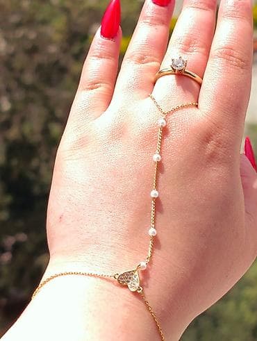 bijuteryalar: Zəncirli əl bəzəyi (hand chain/hand harness) – bir barmaqdan biləyə — 9
