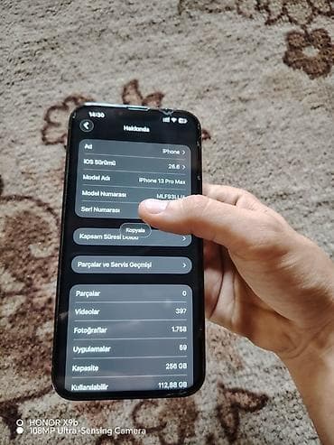 16 pro max kabro: IPhone 13 Pro Max, 256 GB, Gümüşü, Face ID — 4