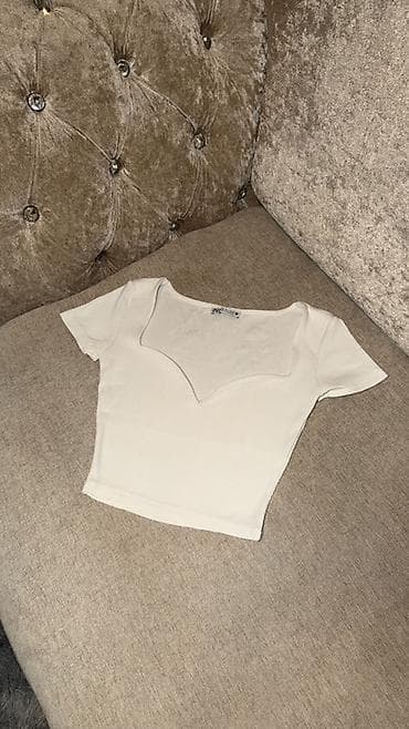 crop geyim: ZARA qadın qısa crop - Rəng: ağ - Ölçü: S (EUR S / MEX 26) - — 1