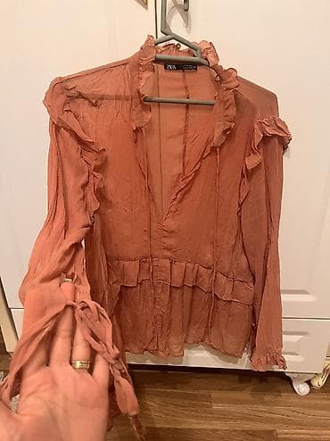 Обучение, курсы: Bluz satılır ZARA Qadın üçün şifon bluz – zərif rüşlü dizayn - — 3
