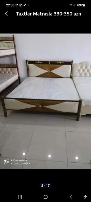 Çarpayılar: Yeni, İkinəfərlik çarpayı, Bazasız, Matras ilə, Siyirməsiz, Azərbaycan — 10