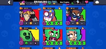 Şəxsi əşyalar: Brawl Stars hesabı - Kuboklar: 22,677 (ən yüksək 22,680), Trophy Road — 10