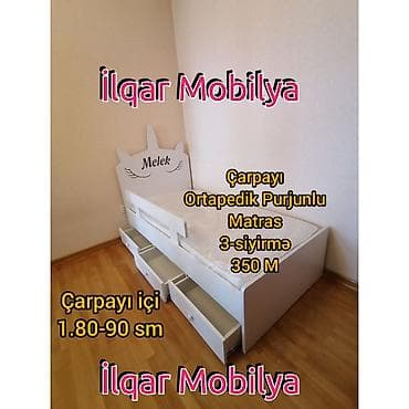 ucuz krafat: Oğlan və qız üçün, Yeni, Çarpayı, Bazasız, Matrassız, Siyirməsiz — 6