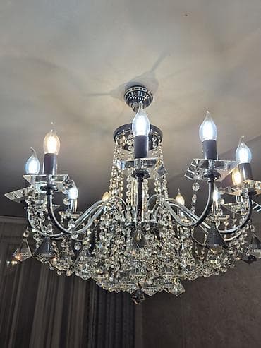 Çılçıraq, 10 və daha çox lampa, Xrustal