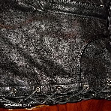 deri şalvar modelleri: Məhsul: Qara dəri şalvar - Material: Yumuşaq təbii dəri - Rəng: Qara — 4