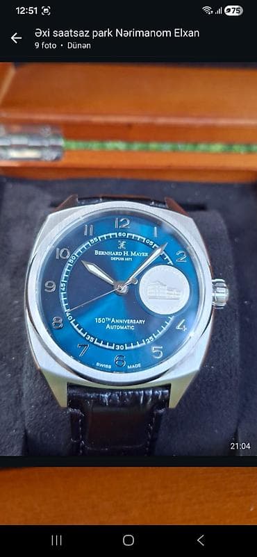 mexanika saat: Qol saatı, Bernhard Mayer, rəng - Mavi — 1