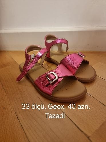 Rəng - Çəhrayı Basanojkalar, Geox, Ölçü: 33, Qız üçün — 1
