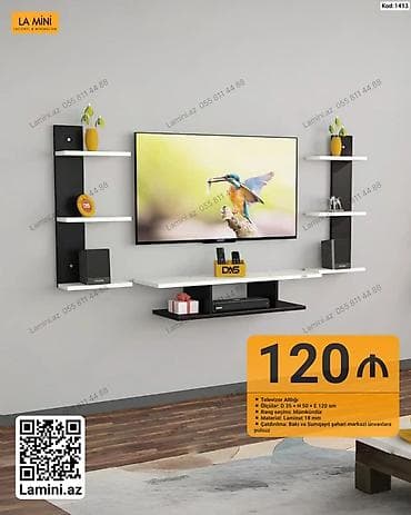divar refleri: TV altlığı – La Mini dizayn Xüsusiyyətlər: - Ölçü: Dərinlik 35 sm × — 1