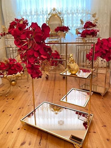 xonca desti: Nişan mərasimləri üçün dekorativ güzgülü xonça dəsti Xonçalar dəst — 6