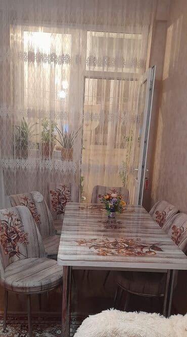 Mətbəx üçün, İşlənmiş, Açılan, Dördbucaq masa, 6 stul