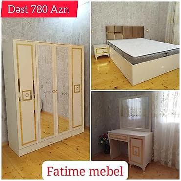 set mebel: İkinəfərlik çarpayı, Dolab, Yeni — 2