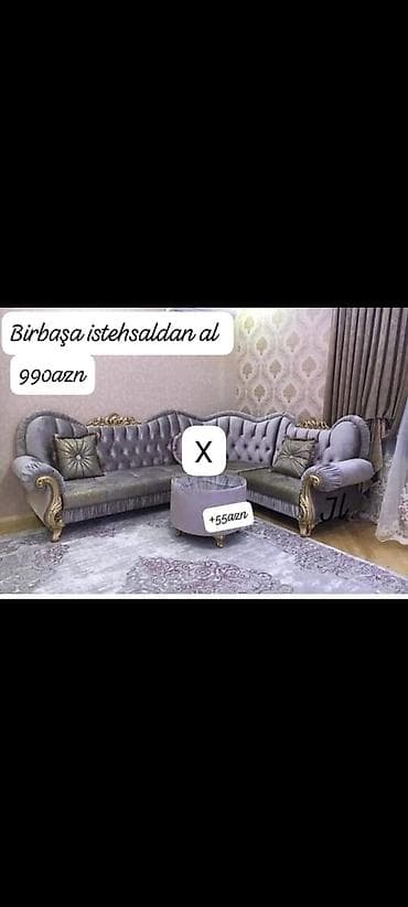 divan desti: Künc divan dəsti – klassik barokko elementləri ilə - Rəng — 1