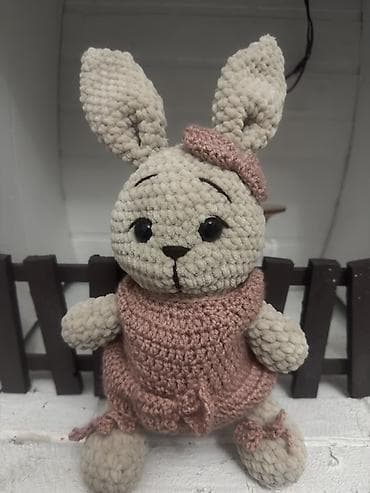 Əl işi toxunma dovşan oyuncağı - Material: yumşaq plyuş iplik