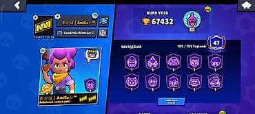 Brawl Stars oyun hesabı TƏCİLİ satılır təxmini 67 500 kupa. Hesab tək