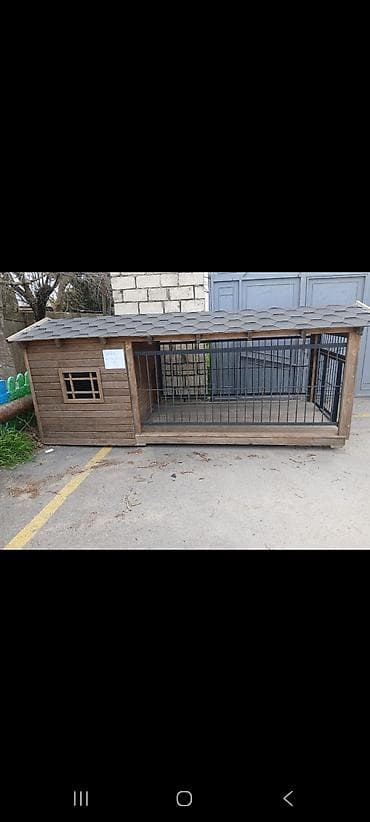 itlər alabay: Böyük ölçülü it evi və volyer - Material: ağac karkas və taxta — 4