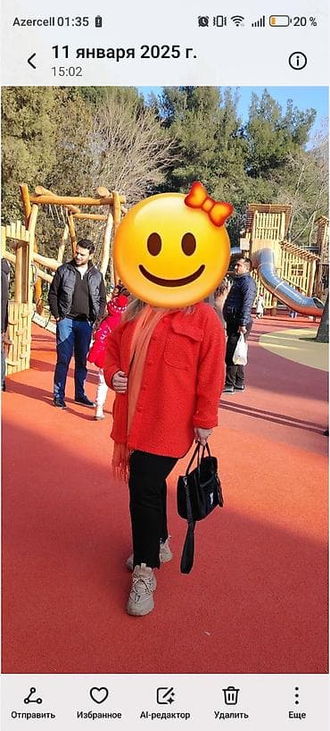 mirvari canta: Narıncı rəngli teddy/şerpa teksturalı qadın “shacket” — 8