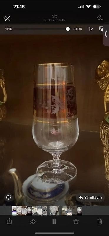 Qədəhlər, rəng - Qızılı, Şüşə, 1 əd, 200 ml