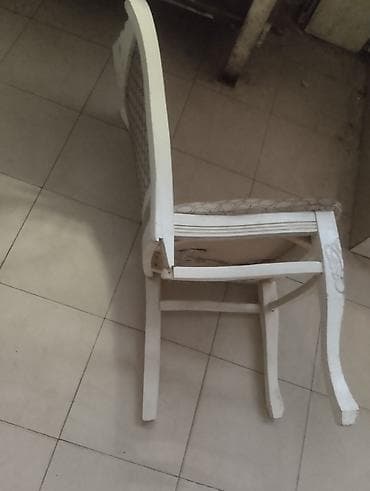 qaplar taxta: Qonaq otağı üçün, İşlənmiş, Qatlanmayan, rəng - Ağ Stul — 4