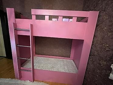 iki mərtəbəli yataq: Oğlan və qız üçün, Çarpayı, Matras ilə, Siyirməsiz, Taxta — 2