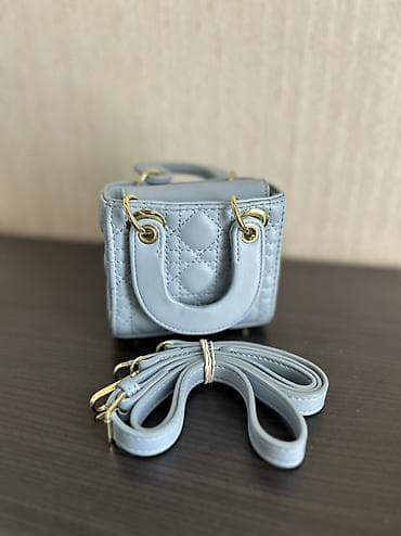 Mavi mini çanta – zəncirli/qulplu model - Rəng: açıq mavi (pastel