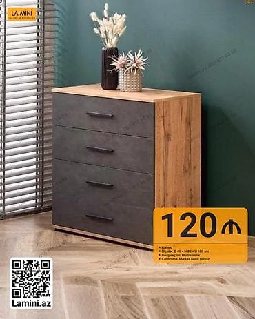 Komod – La Mini - Dizayn: Taxta teksturalı yan və üst hissə, ön — 1