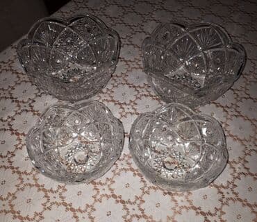 cehizlik sandiqlar: YENİ!!! -Təmiz xrustaldan 2 ədəd meyvə və 2 ədəd konfet qabı (sovet — 1