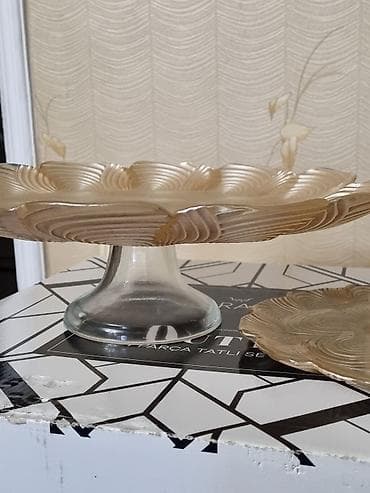 nar soku ceken: Tort və şiriniyyat qabı, rəng - Qızılı, Şüşə — 4