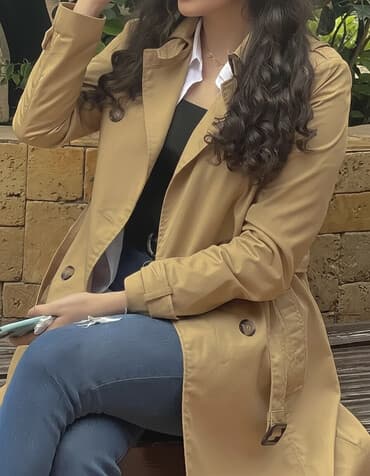 yun şal: Plaş, Stradivarius, M, rəng - Bej — 1