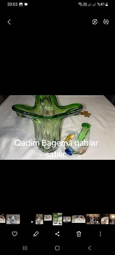 ev dekorları: Vaza dəsti, Bogem şüşəsi — 1
