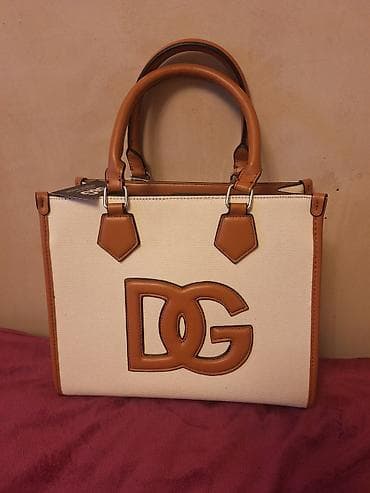 Alt paltarı: D&G loqolu qadın əl çantası - Rəng: krem parça gövdə — 2