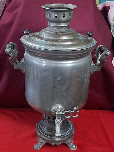 2 ci el sobalar: Qedimi 1960-70 ci illerin (Sovet) Tulazavod 6-7 Litrlik Odun Samovari — 1