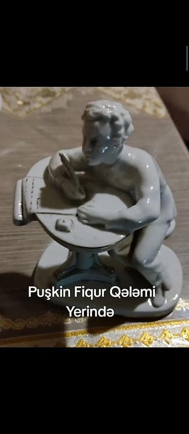 sensor qələm: Puşkin fiqurlu masaüstü qalemqabı - Material: parıldayan — 1