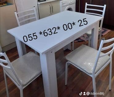 toxunma saplar satisi: Yeni, Kvadrat masa, 4 stul, Açılmayan, Azərbaycan — 7