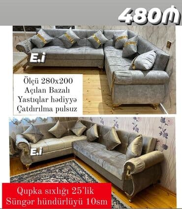qupka: Künc divan, Yeni, Açılmayan, Bazasız, Ünvana pulsuz çatdırılma — 15