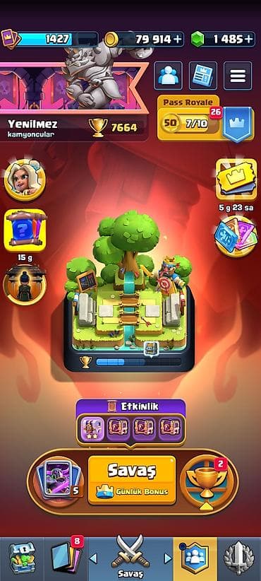 Clash Royale oyun hesabı - Kupa: 7664 - Kral səviyyəsi: 13 - Pass lalafo.az -da Clash Royale oyun hesabı - Kupa: 7664 - Kral səviyyəsi: 13 - Pass